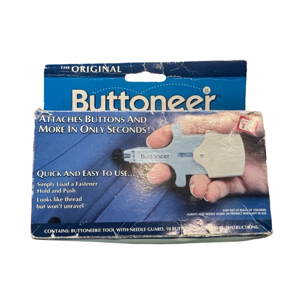 The Original Buttoneer Fastening System Handheld Button Attaching Tool Kit